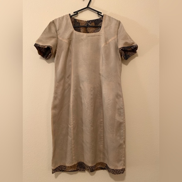 Silk Animal Print Business Casual Dress - Picture 9 of 15